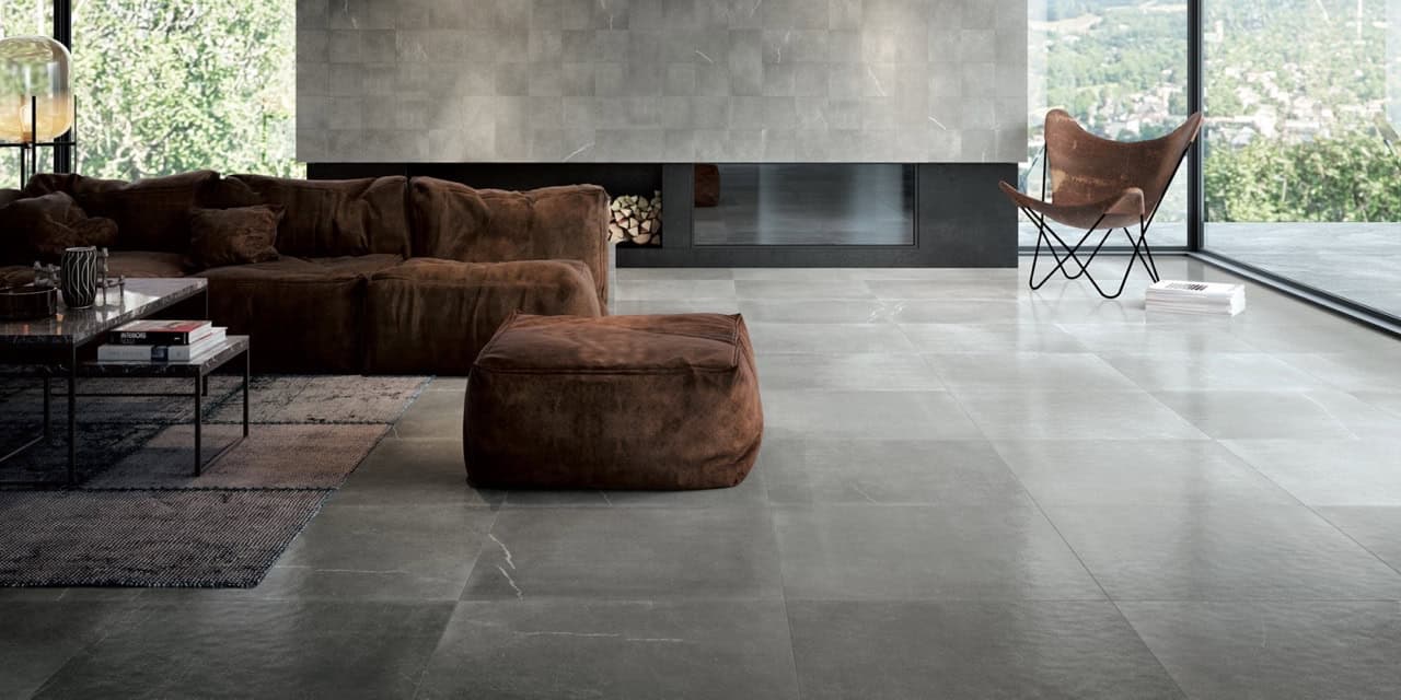 Maku Grey 20x20 Matt; Maku Grey 75x75 Satin (Slider)