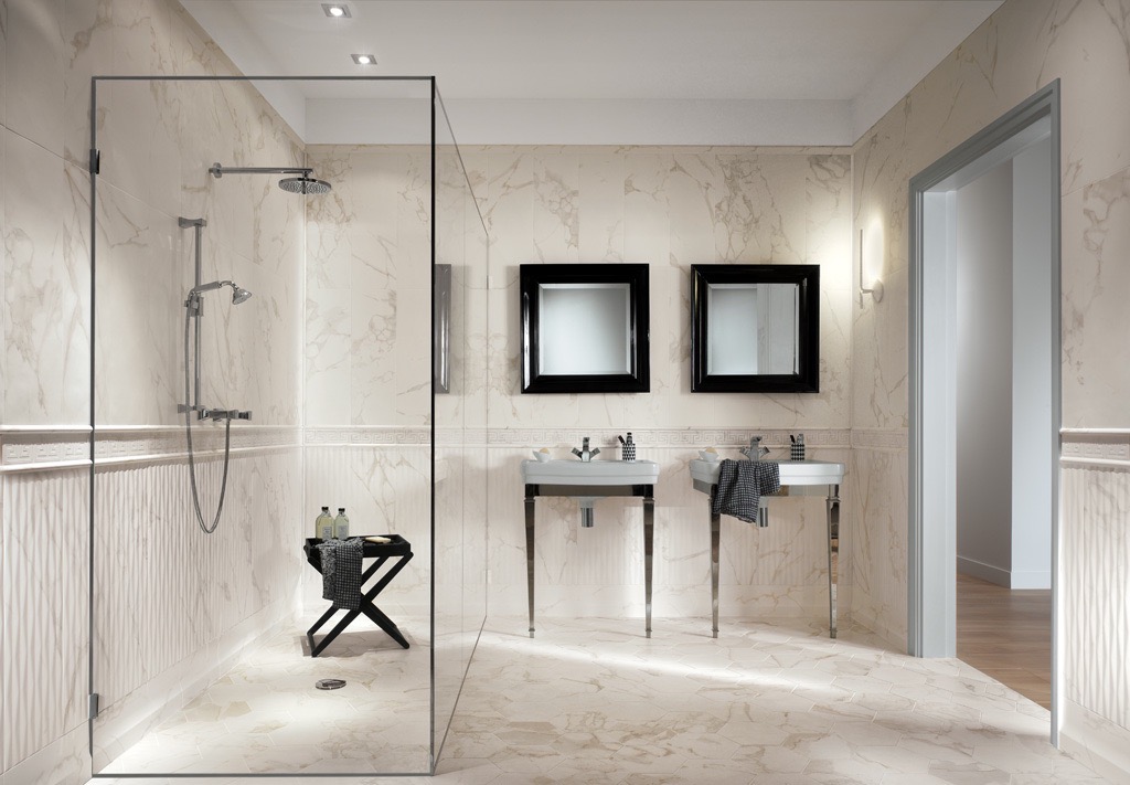 calacatta marble bathroom tiles
