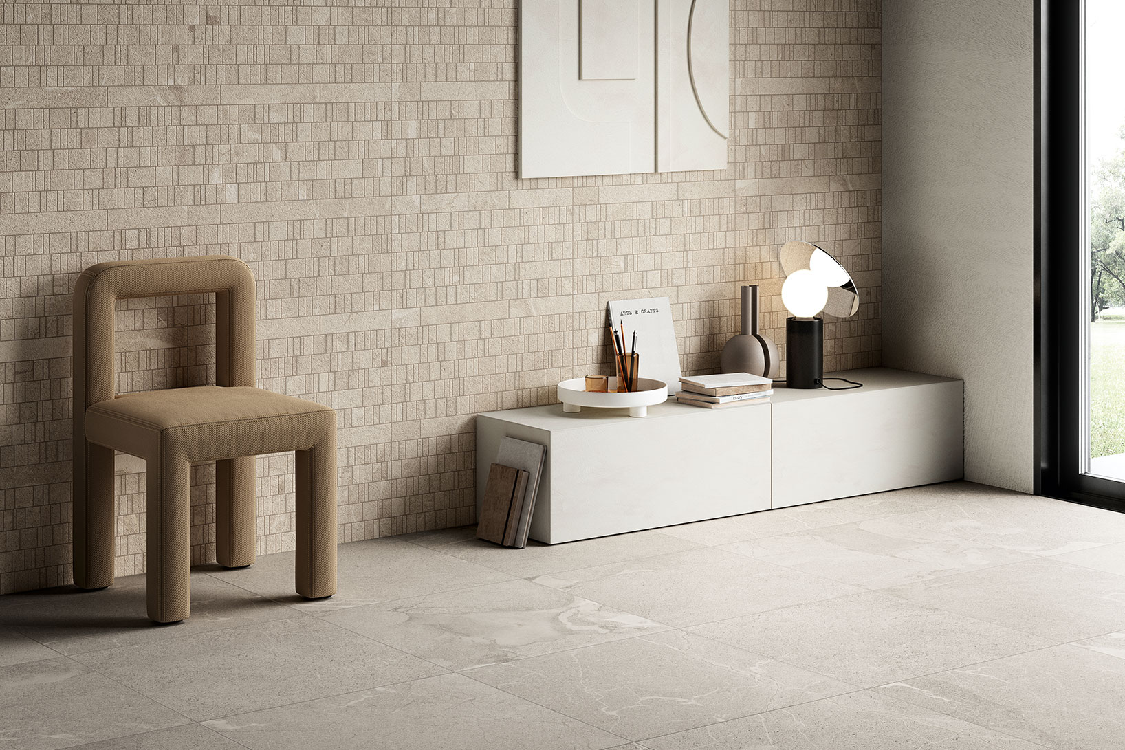stone-look feature tile