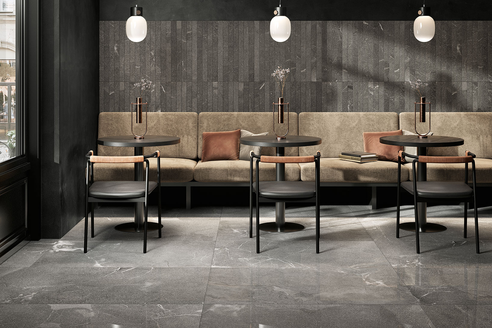 stone-look porcelain tile
