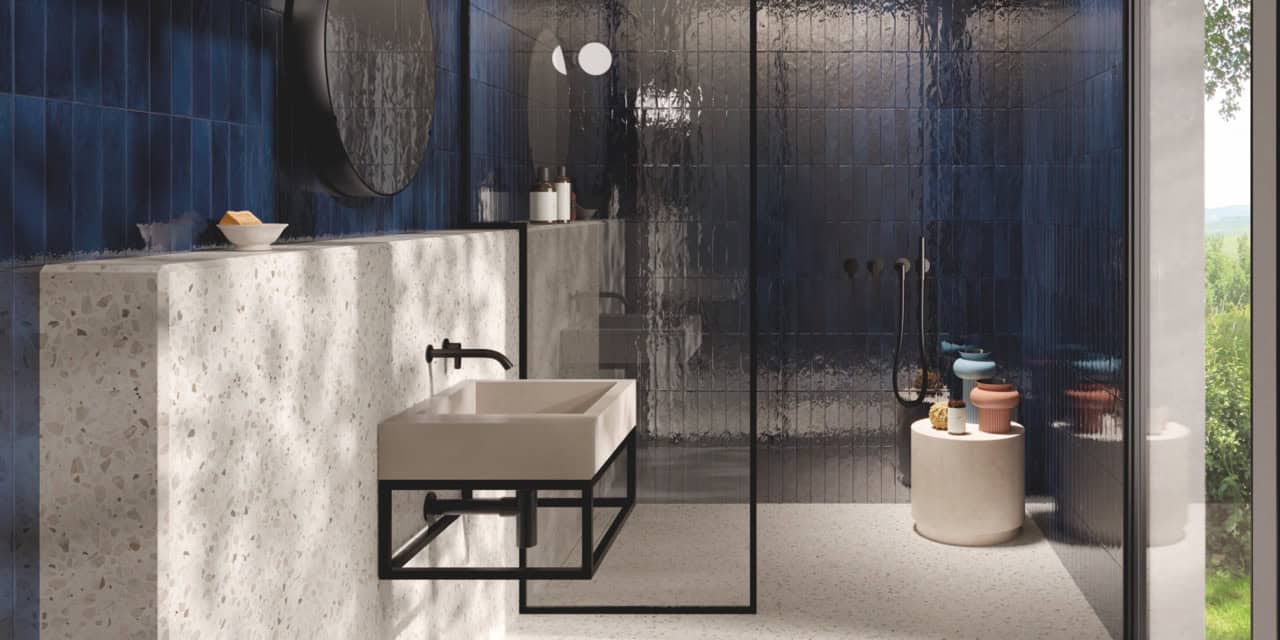 Glim Blu Navy 6x24 Brillante; Glim Gemme Bianco Matt (Slider)